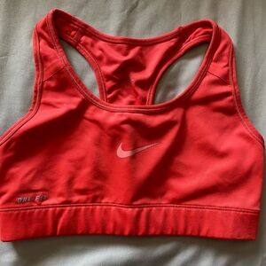 Red Nike sports bra